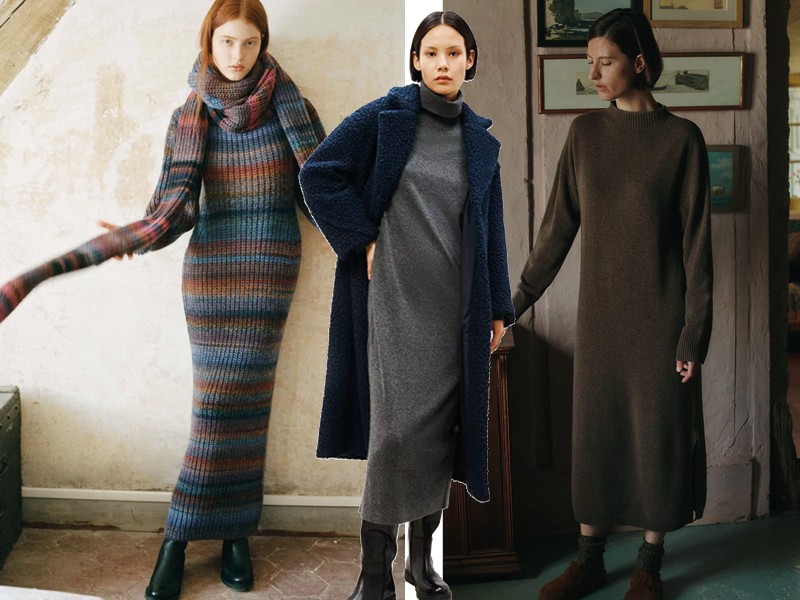 Winter on sale knitted dresses